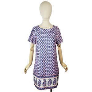 J.CREW C5608 Floral Paisley Lined Printed Gallery Shift Dress Size 4